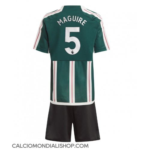 Maglie da calcio Manchester United Harry Maguire #5 Seconda Maglia Bambino 2023-24 Manica Corta (+ Pantaloni corti)